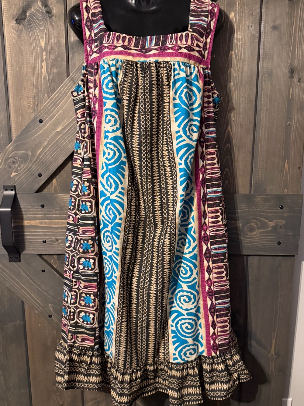 Vintage Comfort Choice Bohemian-Style apron dress Medium
